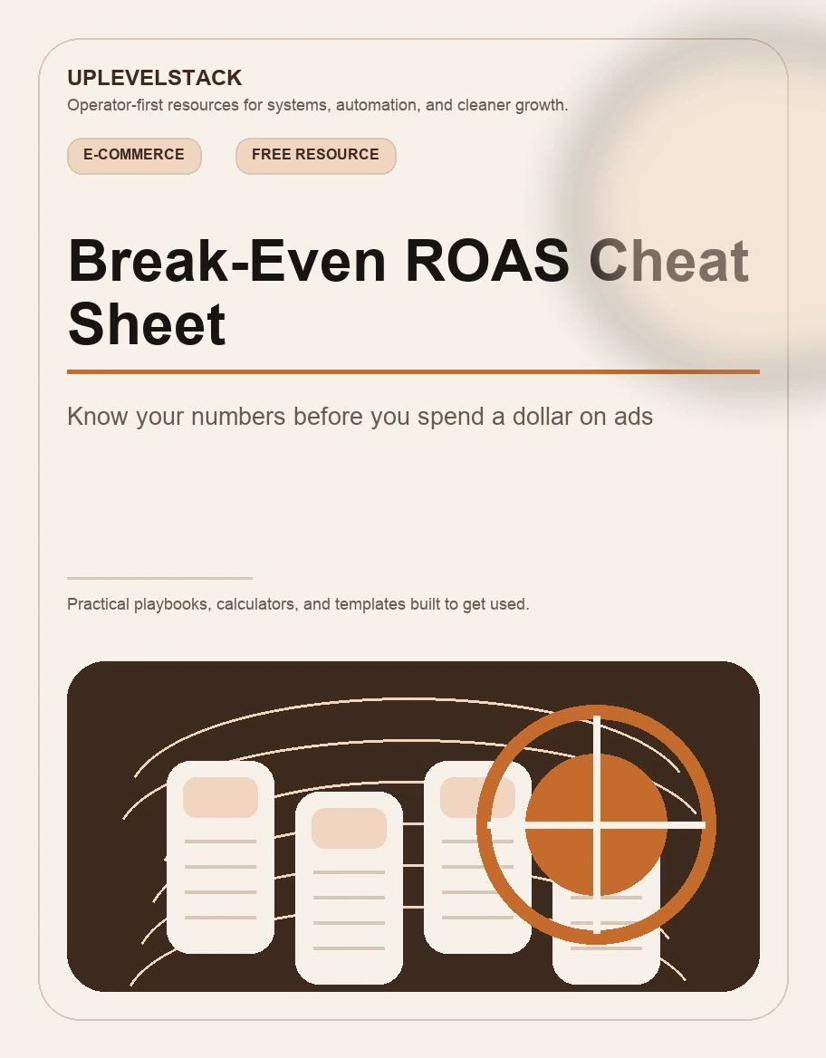 Break-Even ROAS Cheat Sheet cover mockup